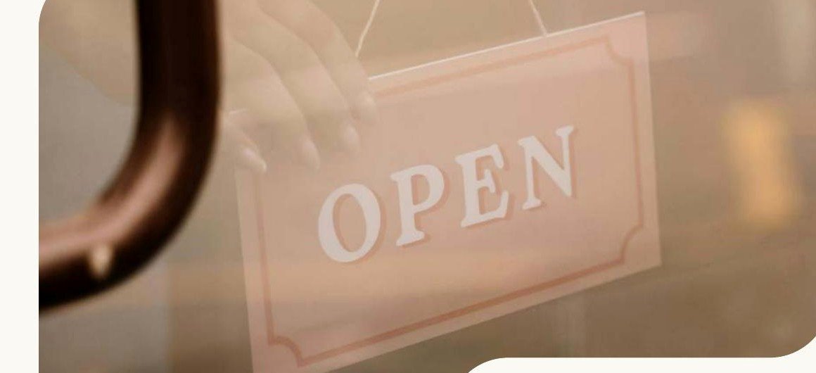 Negocio abierto y listo para atender a sus clientes